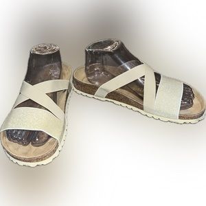 Papillio Birkenstock Cosma Beige/Gold Stretch